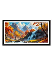 Nature Landscape Floating Frame Scenery Digital Print - (I5748) - 24x36 inch Modern Nature Wall Art for Living Room, Bedroom, Office, Hotels, Drawing Room