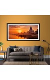 Nature Landscape Floating Frame Scenery Digital Print - (I5850) - 12x24 inch Modern Nature Wall Art for Living Room, Bedroom, Office, Hotels, Drawing Room