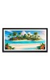 Nature Landscape Floating Frame Scenery Digital Print - (I5757) - 12x24 inch Modern Nature Wall Art for Living Room, Bedroom, Office, Hotels, Drawing Room