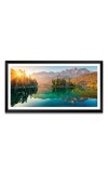 Nature Landscape Floating Frame Scenery Digital Print - (I5873) - 12x24 inch Modern Nature Wall Art for Living Room, Bedroom, Office, Hotels, Drawing Room