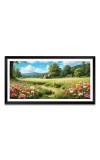 Nature Landscape Floating Frame Scenery Digital Print - (I5730) - 12x24 inch Modern Nature Wall Art for Living Room, Bedroom, Office, Hotels, Drawing Room