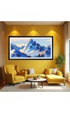 Nature Landscape Floating Frame Scenery Digital Print - (I5679) - 12x24 inch Modern Nature Wall Art for Living Room, Bedroom, Office, Hotels, Drawing Room