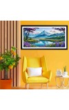 Nature Landscape Floating Frame Scenery Digital Print - (I5859) - 12x24 inch Modern Nature Wall Art for Living Room, Bedroom, Office, Hotels, Drawing Room