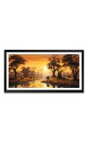 Nature Landscape Floating Frame Scenery Digital Print - (I5795) - 12x24 inch Modern Nature Wall Art for Living Room, Bedroom, Office, Hotels, Drawing Room