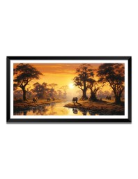 Nature Landscape Floating Frame Scenery Digital Print - (I5665) - 12x24 inch Modern Nature Wall Art for Living Room, Bedroom, Office, Hotels, Drawing Room