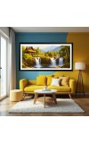 Nature Landscape Floating Frame Scenery Digital Print - (I5629) - 12x24 inch Modern Nature Wall Art for Living Room, Bedroom, Office, Hotels, Drawing Room