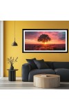 Nature Landscape Floating Frame Scenery Digital Print - (I5549) - 12x24 inch Modern Nature Wall Art for Living Room, Bedroom, Office, Hotels, Drawing Room