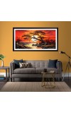Nature Landscape Floating Frame Scenery Digital Print - (I5789) - 12x24 inch Modern Nature Wall Art for Living Room, Bedroom, Office, Hotels, Drawing Room