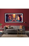 Nature Landscape Floating Frame Scenery Digital Print - (I5544) - 12x24 inch Modern Nature Wall Art for Living Room, Bedroom, Office, Hotels, Drawing Room