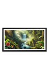 Nature Landscape Floating Frame Scenery Digital Print - (I5595) - 12x24 inch Modern Nature Wall Art for Living Room, Bedroom, Office, Hotels, Drawing Room