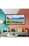 Nature Landscape Floating Frame Scenery Digital Print - (I5856) - 12x24 inch Modern Nature Wall Art for Living Room, Bedroom, Office, Hotels, Drawing Room