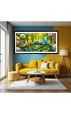 Nature Landscape Floating Frame Scenery Digital Print - (I5755) - 12x24 inch Modern Nature Wall Art for Living Room, Bedroom, Office, Hotels, Drawing Room