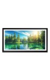 Nature Landscape Floating Frame Scenery Digital Print - (I5721) - 12x24 inch Modern Nature Wall Art for Living Room, Bedroom, Office, Hotels, Drawing Room