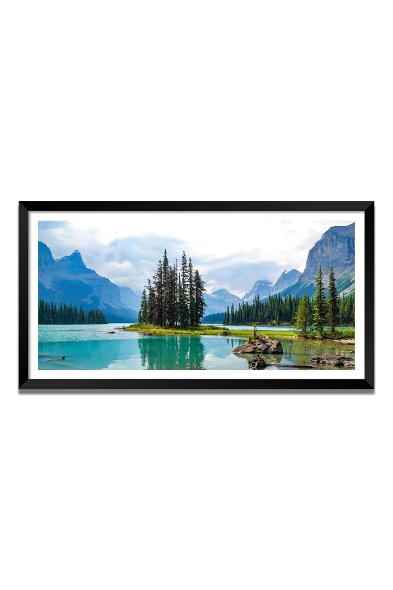 Nature Landscape Floating Frame Scenery Digital Print - (I5780) - 12x24 inch Modern Nature Wall Art for Living Room, Bedroom, Office, Hotels, Drawing Room
