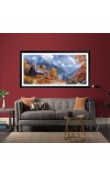 Nature Landscape Floating Frame Scenery Digital Print - (I5545) - 12x24 inch Modern Nature Wall Art for Living Room, Bedroom, Office, Hotels, Drawing Room