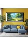 Nature Landscape Floating Frame Scenery Digital Print - (I5909) - 12x24 inch Modern Nature Wall Art for Living Room, Bedroom, Office, Hotels, Drawing Room