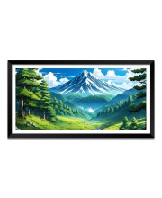 Nature Landscape Floating Frame Scenery Digital Print - (I5584) - 12x24 inch Modern Nature Wall Art for Living Room, Bedroom, Office, Hotels, Drawing Room