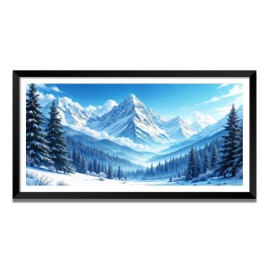 Nature Landscape Floating Frame Scenery Digital Print - (I5664) - 12x24 inch Modern Nature Wall Art for Living Room, Bedroom, Office, Hotels, Drawing Room