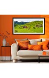 Nature Landscape Floating Frame Scenery Digital Print - (I5869) - 12x24 inch Modern Nature Wall Art for Living Room, Bedroom, Office, Hotels, Drawing Room