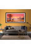 Nature Landscape Floating Frame Scenery Digital Print - (I5649) - 12x24 inch Modern Nature Wall Art for Living Room, Bedroom, Office, Hotels, Drawing Room