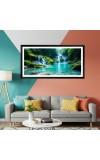 Nature Landscape Floating Frame Scenery Digital Print - (I5676) - 12x24 inch Modern Nature Wall Art for Living Room, Bedroom, Office, Hotels, Drawing Room