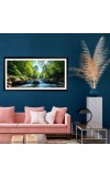 Nature Landscape Floating Frame Scenery Digital Print - (I5770) - 12x24 inch Modern Nature Wall Art for Living Room, Bedroom, Office, Hotels, Drawing Room