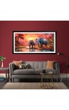 Nature Landscape Floating Frame Scenery Digital Print - (I5615) - 12x24 inch Modern Nature Wall Art for Living Room, Bedroom, Office, Hotels, Drawing Room