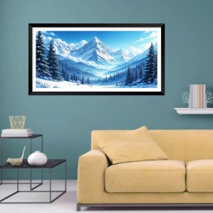 Nature Landscape Floating Frame Scenery Digital Print - (I5664) - 12x24 inch Modern Nature Wall Art for Living Room, Bedroom, Office, Hotels, Drawing Room
