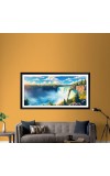 Nature Landscape Floating Frame Scenery Digital Print - (I5847) - 12x24 inch Modern Nature Wall Art for Living Room, Bedroom, Office, Hotels, Drawing Room