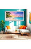 Nature Landscape Floating Frame Scenery Digital Print - (I5708) - 12x24 inch Modern Nature Wall Art for Living Room, Bedroom, Office, Hotels, Drawing Room