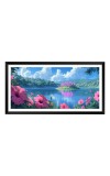 Nature Landscape Floating Frame Scenery Digital Print - (I5904) - 12x24 inch Modern Nature Wall Art for Living Room, Bedroom, Office, Hotels, Drawing Room