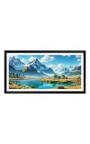 Nature Landscape Floating Frame Scenery Digital Print - (I5881) - 12x24 inch Modern Nature Wall Art for Living Room, Bedroom, Office, Hotels, Drawing Room
