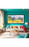 Nature Landscape Floating Frame Scenery Digital Print - (I5609) - 12x24 inch Modern Nature Wall Art for Living Room, Bedroom, Office, Hotels, Drawing Room