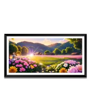 Nature Landscape Floating Frame Scenery Digital Print - (I5709) - 12x24 inch Modern Nature Wall Art for Living Room, Bedroom, Office, Hotels, Drawing Room