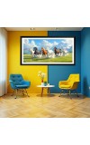 Nature Landscape Floating Frame Scenery Digital Print - (I5917) - 12x24 inch Modern Nature Wall Art for Living Room, Bedroom, Office, Hotels, Drawing Room