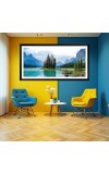 Nature Landscape Floating Frame Scenery Digital Print - (I5780) - 12x24 inch Modern Nature Wall Art for Living Room, Bedroom, Office, Hotels, Drawing Room