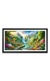 Nature Landscape Floating Frame Scenery Digital Print - (I5834) - 12x24 inch Modern Nature Wall Art for Living Room, Bedroom, Office, Hotels, Drawing Room