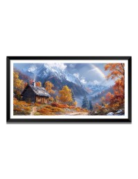 Nature Landscape Floating Frame Scenery Digital Print - (I5545) - 12x24 inch Modern Nature Wall Art for Living Room, Bedroom, Office, Hotels, Drawing Room
