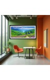 Nature Landscape Floating Frame Scenery Digital Print - (I5863) - 12x24 inch Modern Nature Wall Art for Living Room, Bedroom, Office, Hotels, Drawing Room