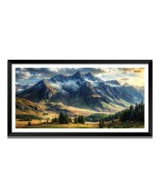 Nature Landscape Floating Frame Scenery Digital Print - (I5704) - 12x24 inch Modern Nature Wall Art for Living Room, Bedroom, Office, Hotels, Drawing Room