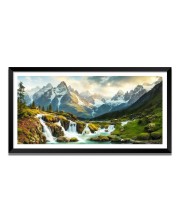 Nature Landscape Floating Frame Scenery Digital Print - (I5776) - 12x24 inch Modern Nature Wall Art for Living Room, Bedroom, Office, Hotels, Drawing Room