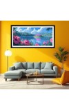 Nature Landscape Floating Frame Scenery Digital Print - (I5904) - 12x24 inch Modern Nature Wall Art for Living Room, Bedroom, Office, Hotels, Drawing Room
