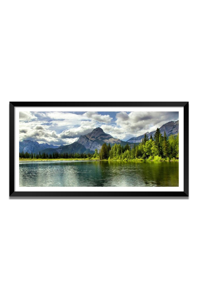 Nature Landscape Floating Frame Scenery Digital Print - (I5599) - 12x24 inch Modern Nature Wall Art for Living Room, Bedroom, Office, Hotels, Drawing Room