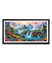 Nature Landscape Floating Frame Scenery Digital Print - (I5738) - 12x24 inch Modern Nature Wall Art for Living Room, Bedroom, Office, Hotels, Drawing Room