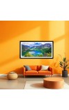 Nature Landscape Floating Frame Scenery Digital Print - (I5851) - 12x24 inch Modern Nature Wall Art for Living Room, Bedroom, Office, Hotels, Drawing Room