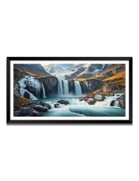 Nature Landscape Floating Frame Scenery Digital Print - (I5604) - 12x24 inch Modern Nature Wall Art for Living Room, Bedroom, Office, Hotels, Drawing Room