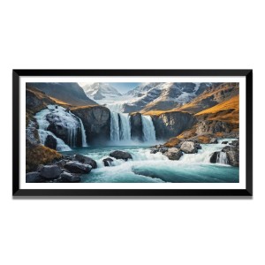Nature Landscape Floating Frame Scenery Digital Print - (I5604) - 12x24 inch Modern Nature Wall Art for Living Room, Bedroom, Office, Hotels, Drawing Room