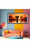Nature Landscape Floating Frame Scenery Digital Print - (I5594) - 12x24 inch Modern Nature Wall Art for Living Room, Bedroom, Office, Hotels, Drawing Room