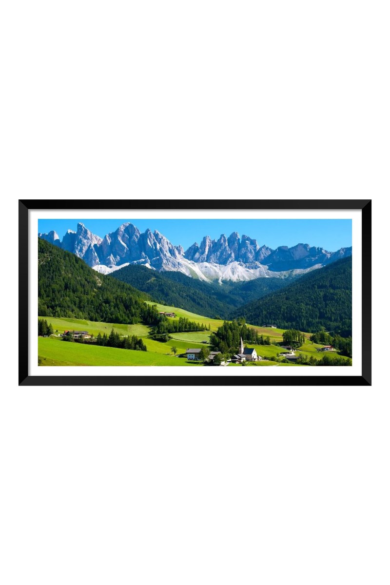 Nature Landscape Floating Frame Scenery Digital Print - (I5899) - 12x24 inch Modern Nature Wall Art for Living Room, Bedroom, Office, Hotels, Drawing Room