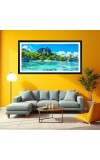 Nature Landscape Floating Frame Scenery Digital Print - (I5745) - 12x24 inch Modern Nature Wall Art for Living Room, Bedroom, Office, Hotels, Drawing Room